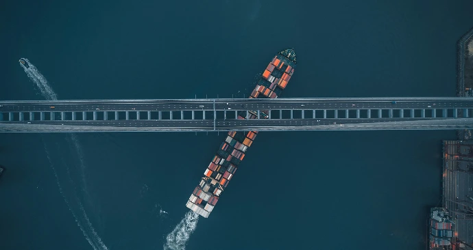high angle photo of red and white building